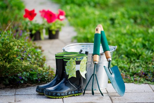 Eco-friendly garden clearance practices with mulched soil